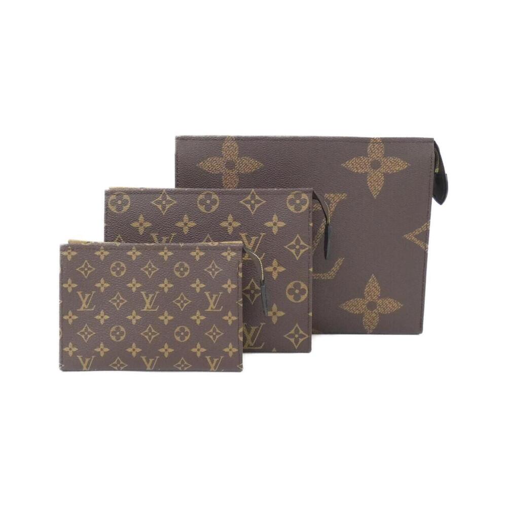 Louis Vuitton Monogram Reverse Trio Pochette Toilette M11248 Handbag Pouch